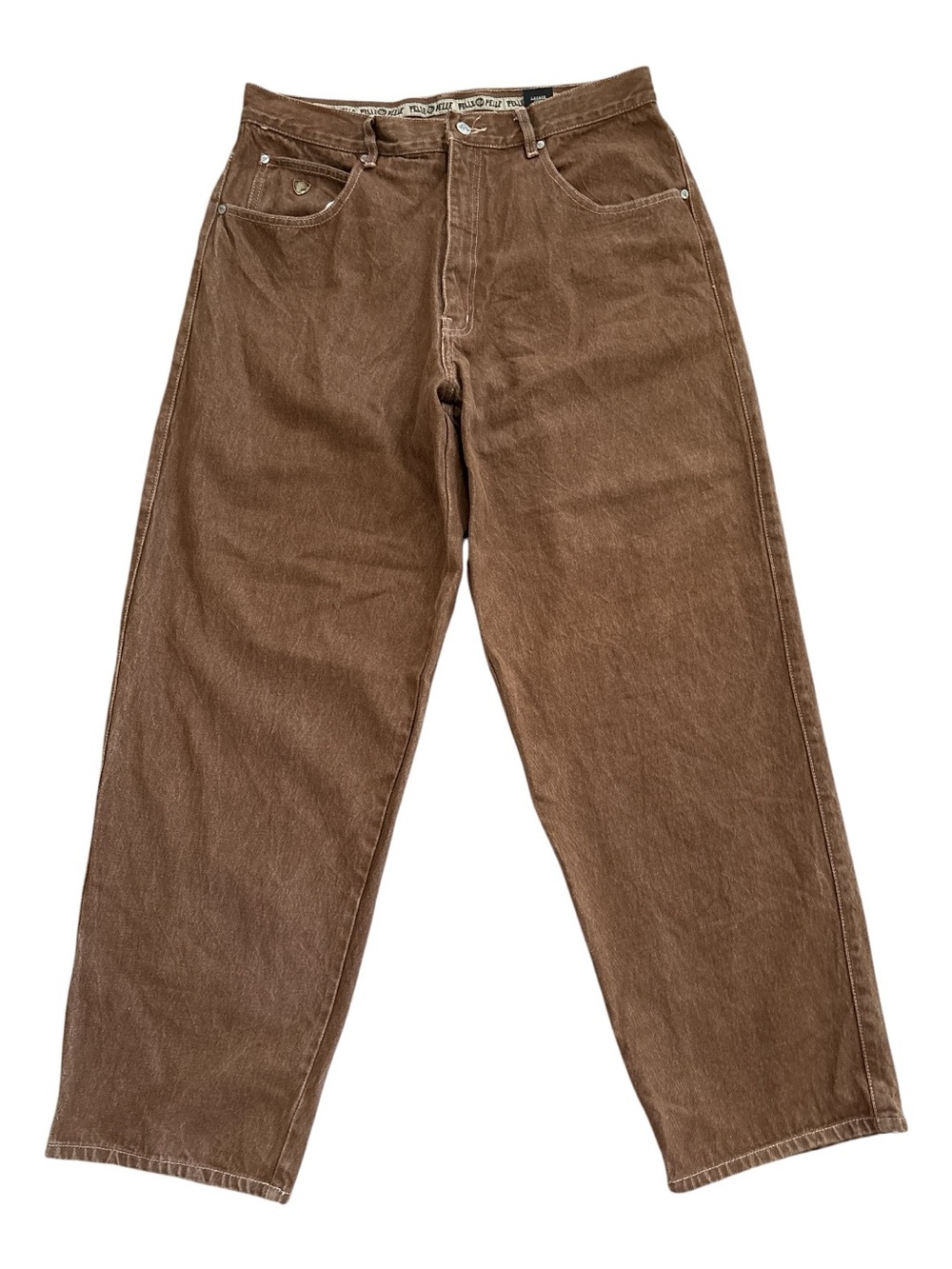 Pelle Pelle Marc Buchanan Vintage Baggy Brown Jeans Men's 38 Y2K Skater